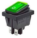 Switch Rocker On-Off Contra El Agua 4 pines 20A 125V Color Verde HONYONE