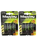 Blister 4 baterias AAA 2800mAh recargable Maxday