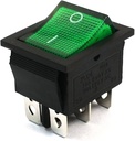 Switch Rocker 6 Pines 20A 125V Verde