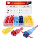 Kit Conectores Eléctricos Tipo T, Conectores Rápidos De Empalme Para Cables Y Terminales Macho Aislados De Desconexión Rápida 2400 Piezas