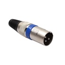 Conector XLR Macho Plateado Con Franja Azul