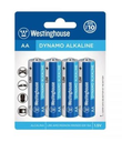 Batería Westinghouse Dynamo Alcalina AA 1.5V Paquete De 4 Baterías