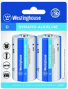 Batería Westinghouse Dynamo Alcalina Tipo D 1.5V Paquete De 2 Baterías