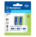 Batería Westinghouse Recargable NiMH AA 1.2V 2400mAh Paquete De 2 Baterías