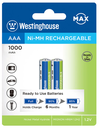 Batería Westinghouse Recargable NiMH AAA 1.2V 1000mAh Paquete De 2 Baterías