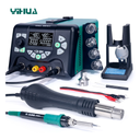 Estación De Soldadura Yihua 853D Con Pistola De Aire Caliente, Cautín y Fuente De Poder 30V 5A