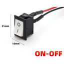 Switch Rocker ON-OFF 2 Pines 6A 250V 10A 125V Blanco Con Cables