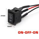 Switch Rocker ON-OFF-ON 3 Pines 6A 250V 10A 125V Negro Con Cables