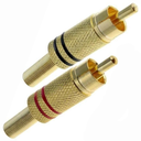 Plug RCA Dorado Jumbo Metal Macho